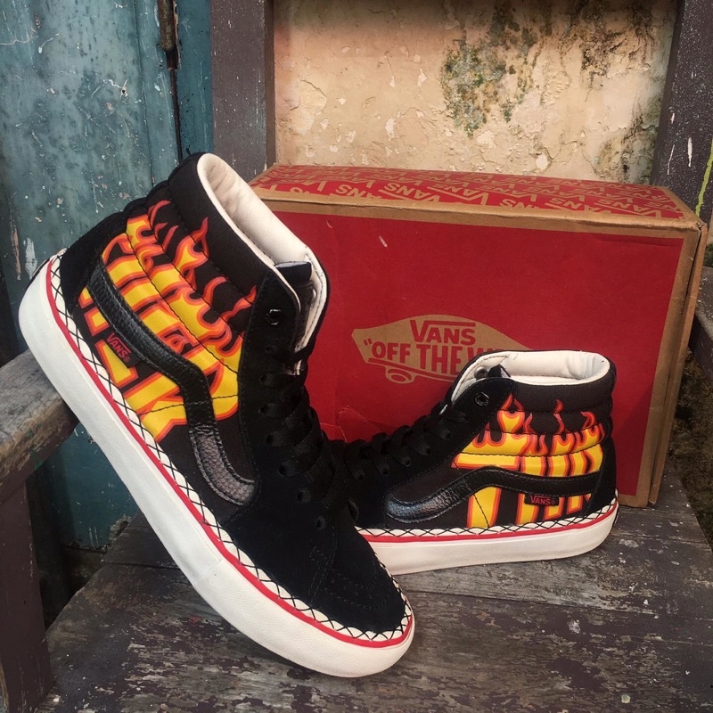 RARE ITEM  VANS SK8-HI PRO x THRASHER ORIGINAL 100% TERJAMIN