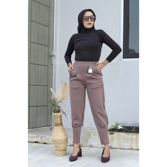 celana basic scuba premium / celana basic pants Tulip / celana jumbo wanita