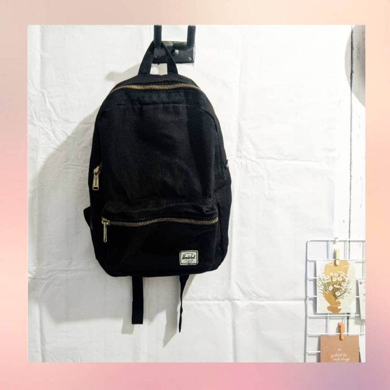 Tas Herschel Settlement Black Backpack Original (Preloved)