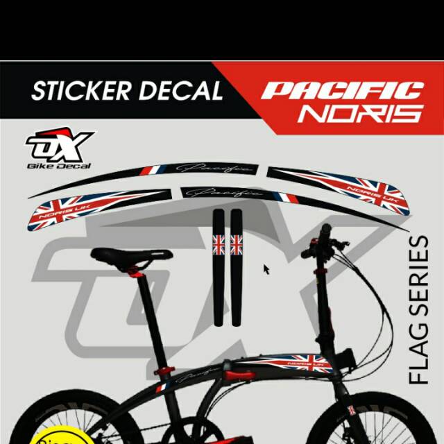 Stiker sepedah pacific noris seri flag 11