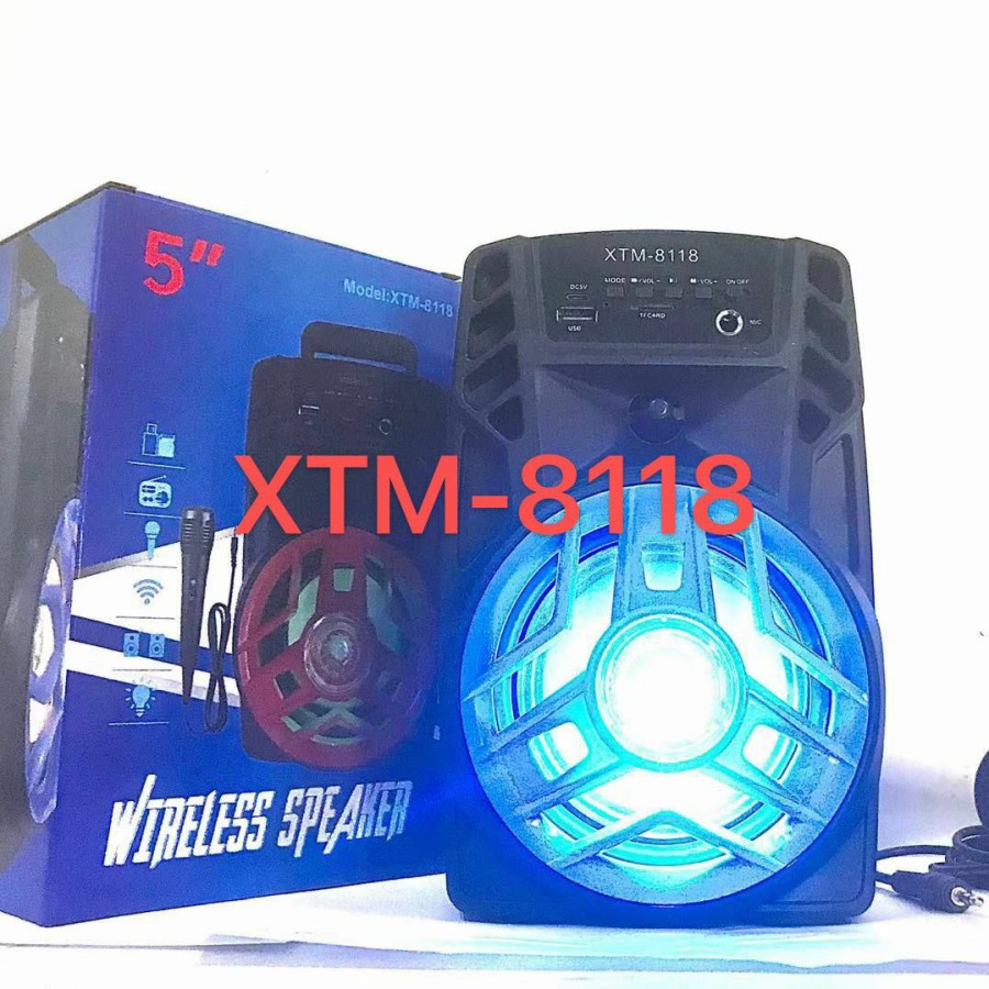 COD XTM-8118 Speaker Bluetooth + Mic Karaoke Uk.5 inch XTM8118 Speaker Karaokean