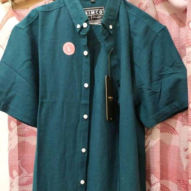 Kemeja NIMCO pl warna dark green uk L