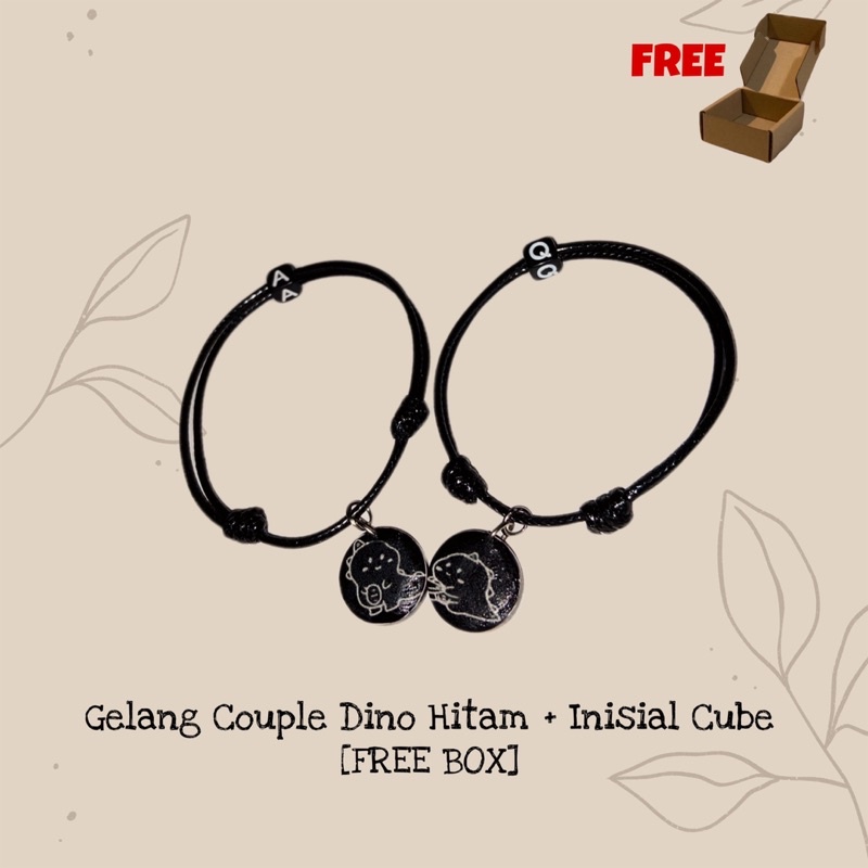 ASB - [SEPASANG] Gelang Couple Dino Hitam FREE BOX