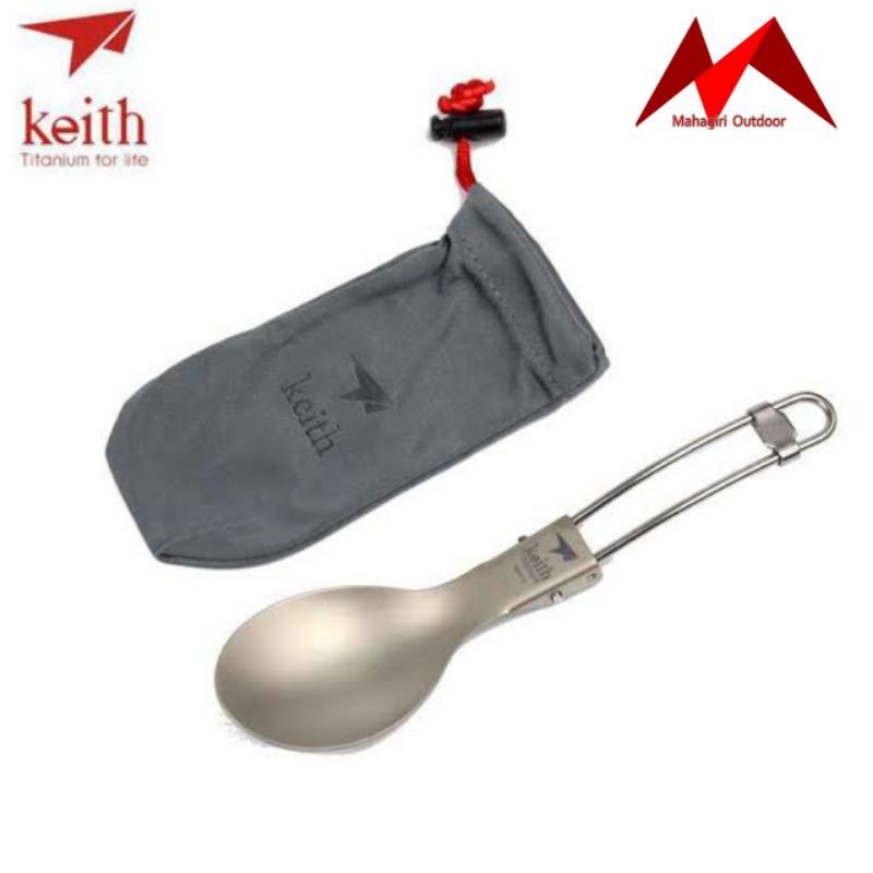 Keith titanium Ti5302 folding spoon Ultralight sendok camping outdoor