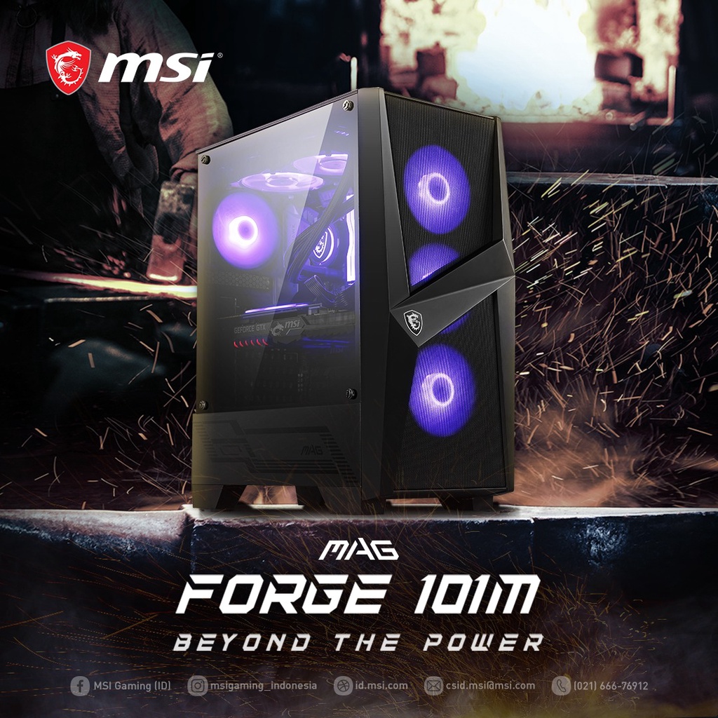 Casing MSI MAG Forge 101M with 4 Fan - Casing Gaming MSI 101M