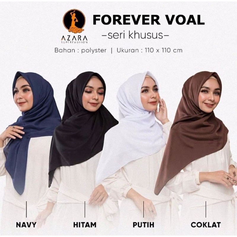 SEGIEMPAT AZARA FOREVER VOAL//HIJAB MOTIF POLOS UNTUK SEKOLAH