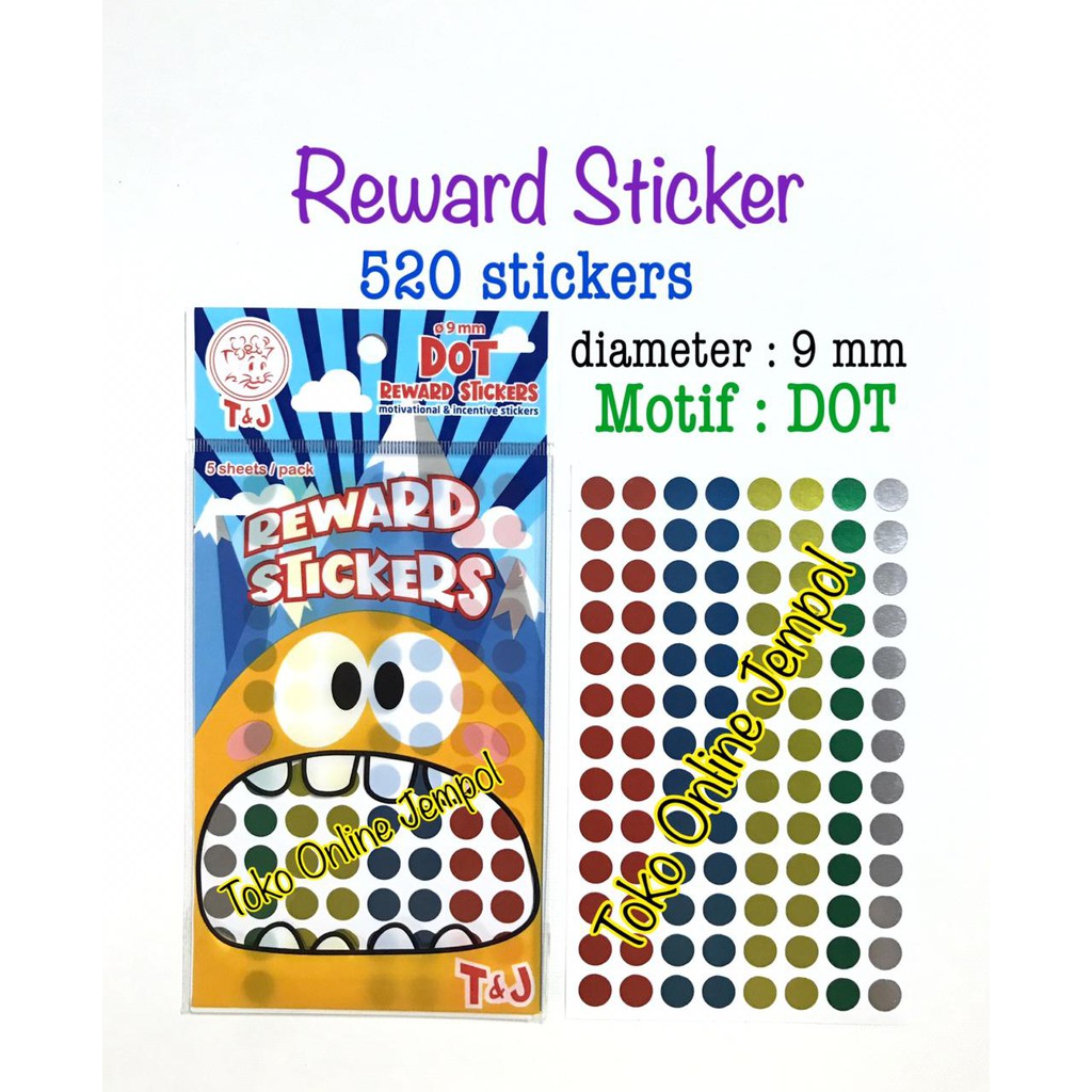 

520pcs DOT Reward Sticker Tom n Jerry stiker label warna ATK1129TJ
