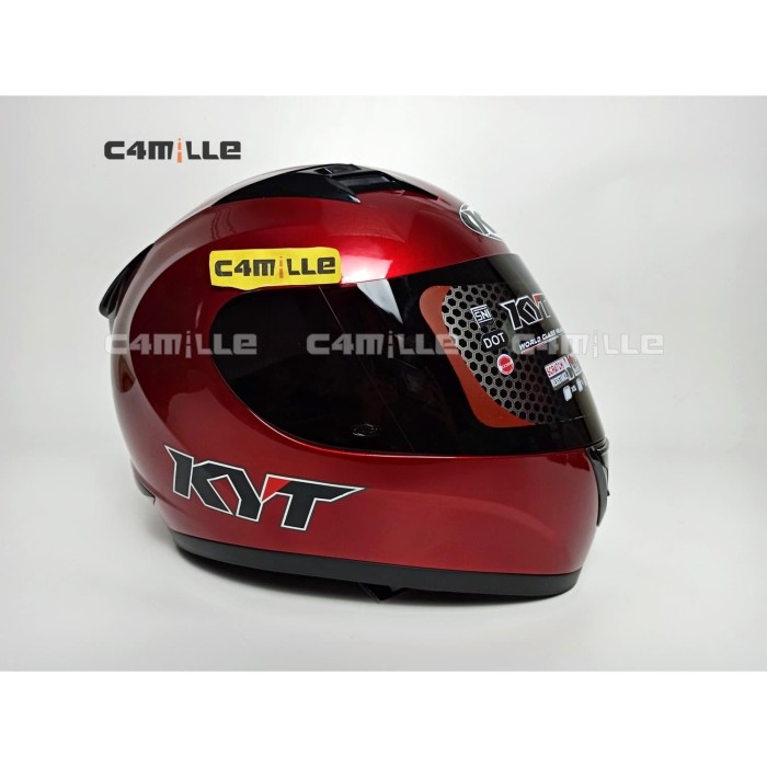 HELM KYT R10 R 10 SOLID RED MAROON FULL FACE