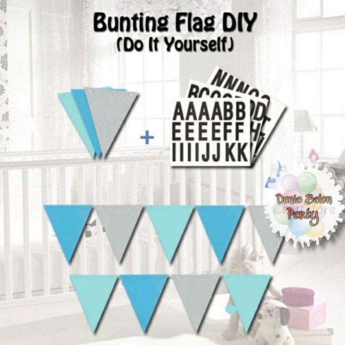 Banner Flag / Bunting Flag Custom ( DIY - Do It Yourself) Segitiga