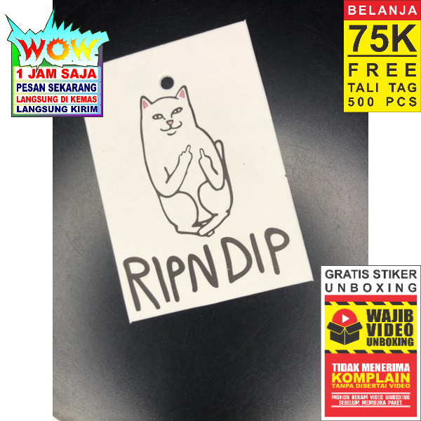 

RIPNDIP LABEL TAG HANGTAG NAME TAG PRICE TAG CO 1X DI KIRIM 600PCS