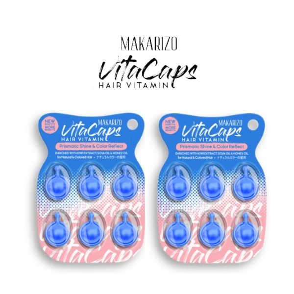 PAKET ISI 2 Makarizo VITACAPS Hair Vitamin PRISMATIC SHINE & COLOR REFLECT - Vitamin Rambut Kapsul 6 x 1 mL
