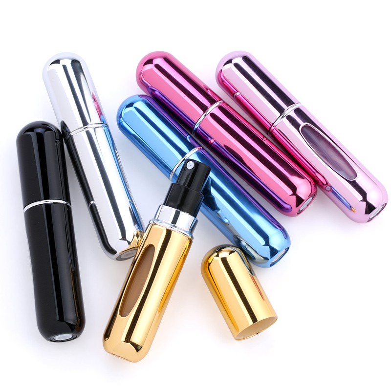 Botol Spray Parfum Mini 5ml Aluminium Spray Atomizer Wadah Kosmetik Travel Portabel Isi Ulang