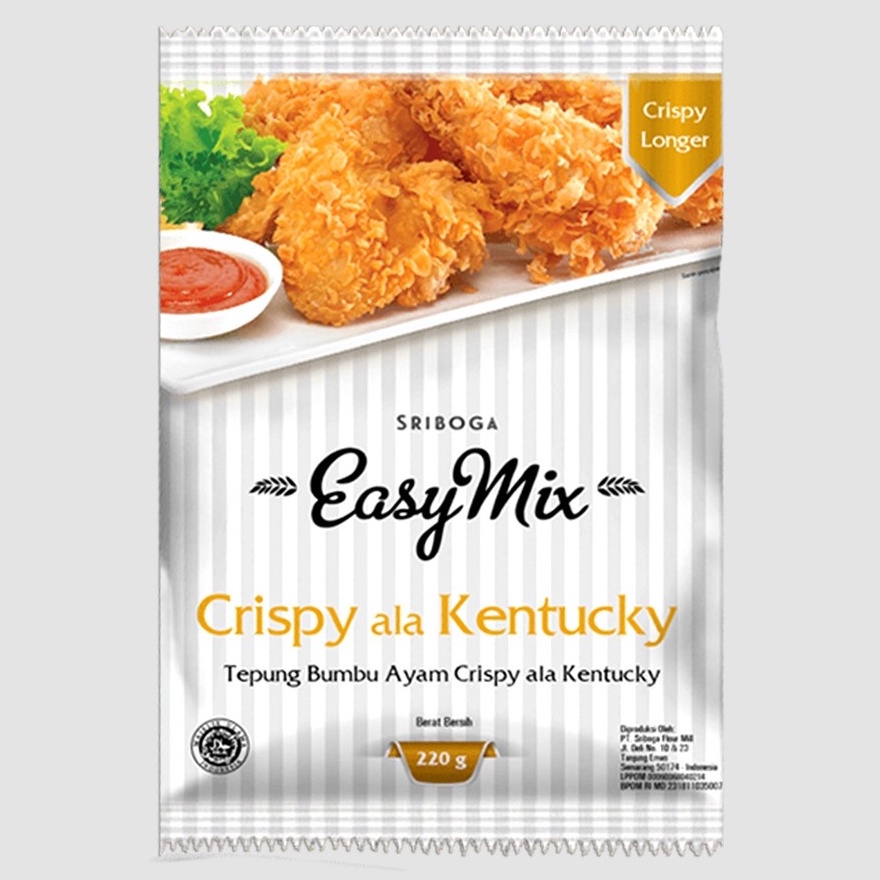 

EasyMix Crispy ala Kentucky 220gr Sriboga Easy Mix Tepung Bumbu Ayam Crispy ala Kentucky
