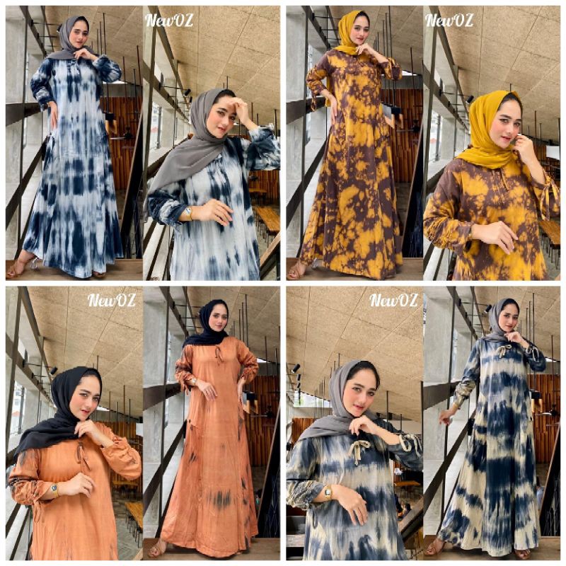 Gamis Maxi Tie Dye ZLVE NEW OZ Original Terbaru