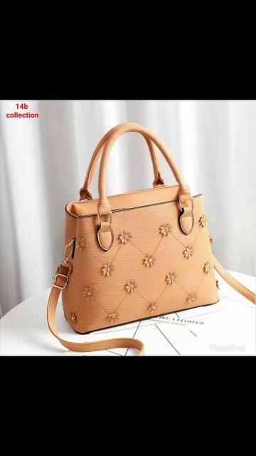 Handbag 14b flower tas selempang wanita cantik tas sedang