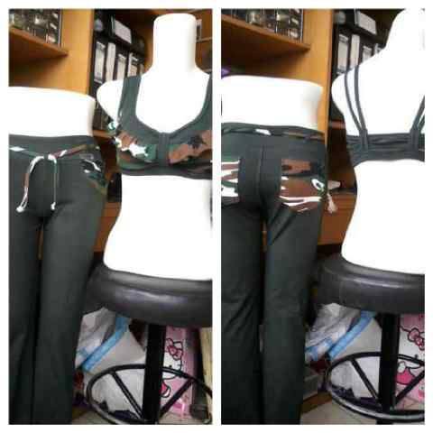 BAJU SENAM AEROBIK ARMY CELANA PANJANG