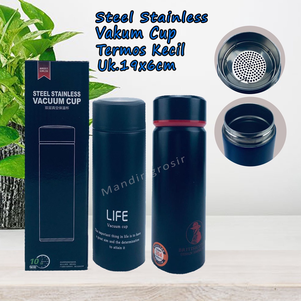 Termos Kecil *Steel Stainless Vakum Cup * Termos Air Panas * Uk.19x6cm