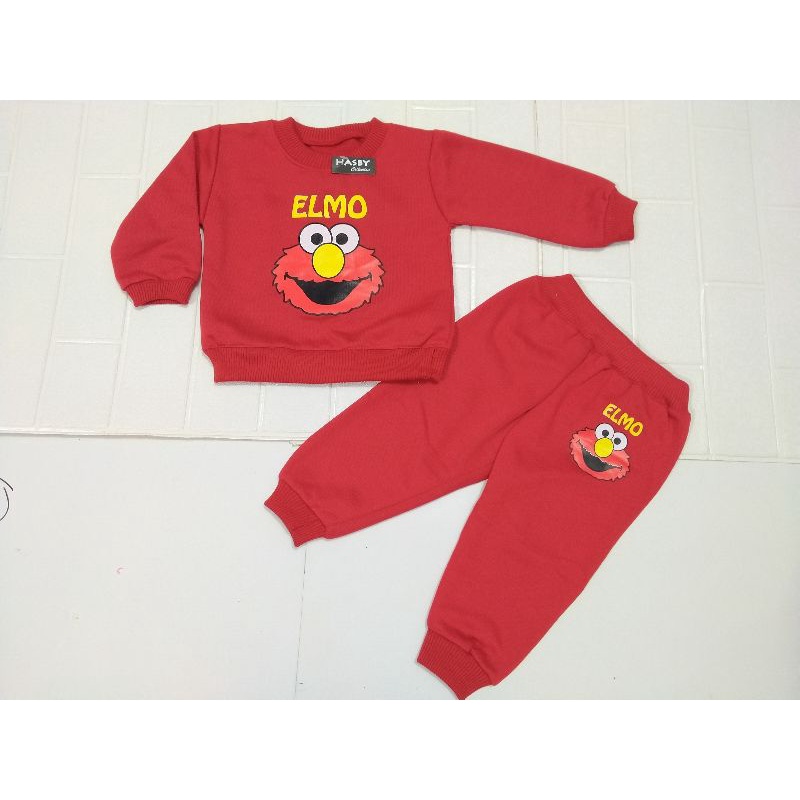 Jaket Bayi Stelan Sweater Bayi ELMO-Stelan ELMO merah