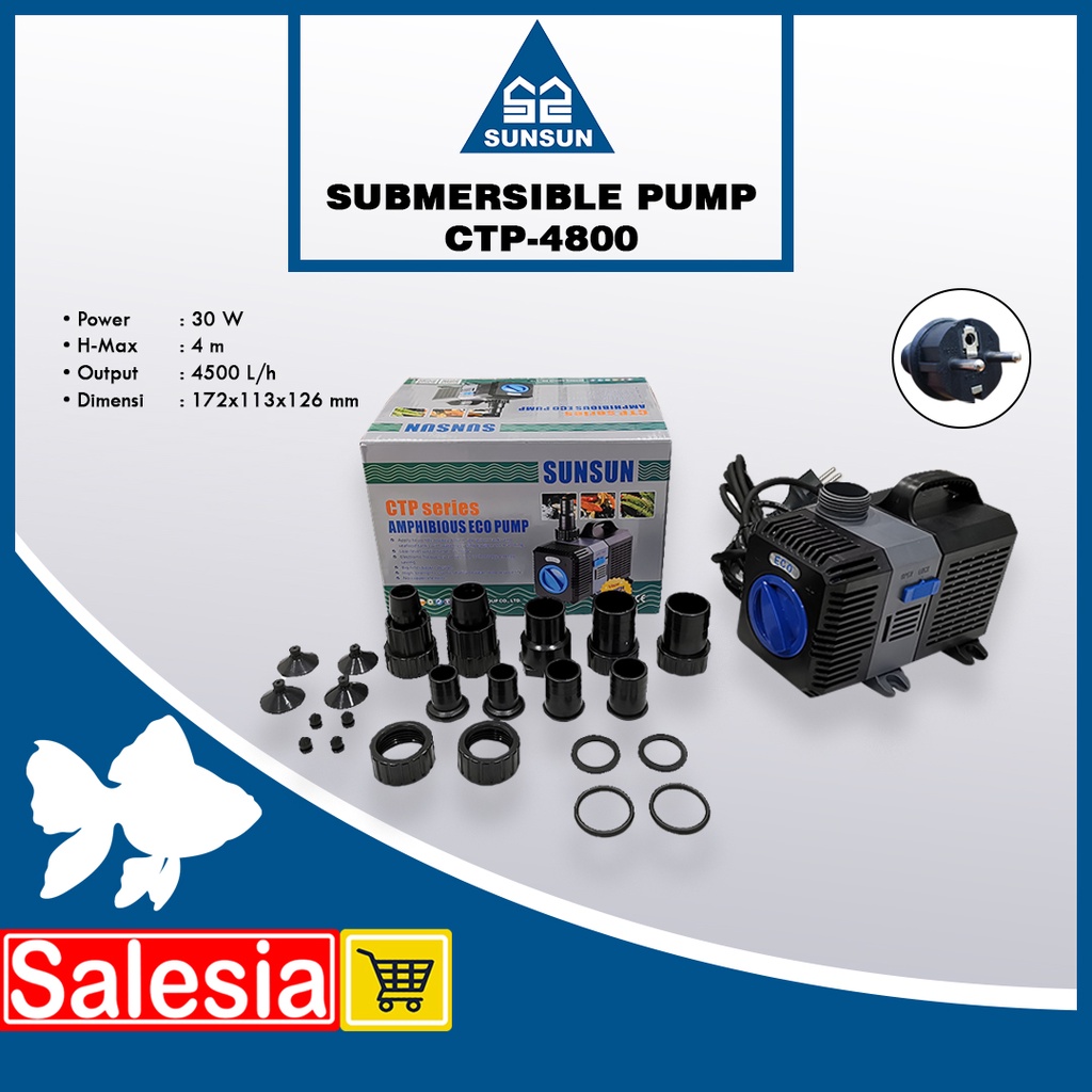 POMPA AIR SUNSUN CTP 4800 SUBMERSIBLE WATER PUMP KOLAM AQUARIUM