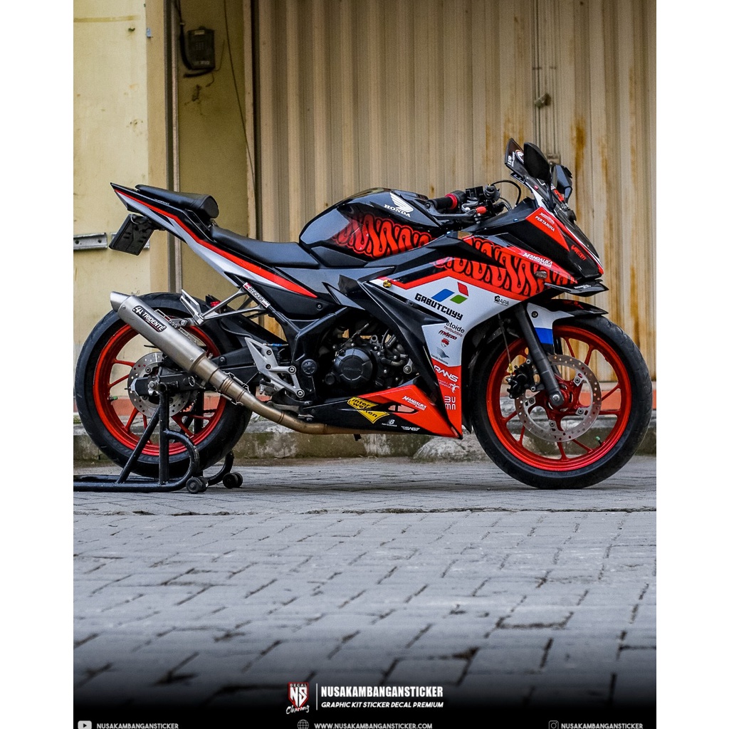Decal Stiker Cbr 150 r Mandalika Merah Hitam