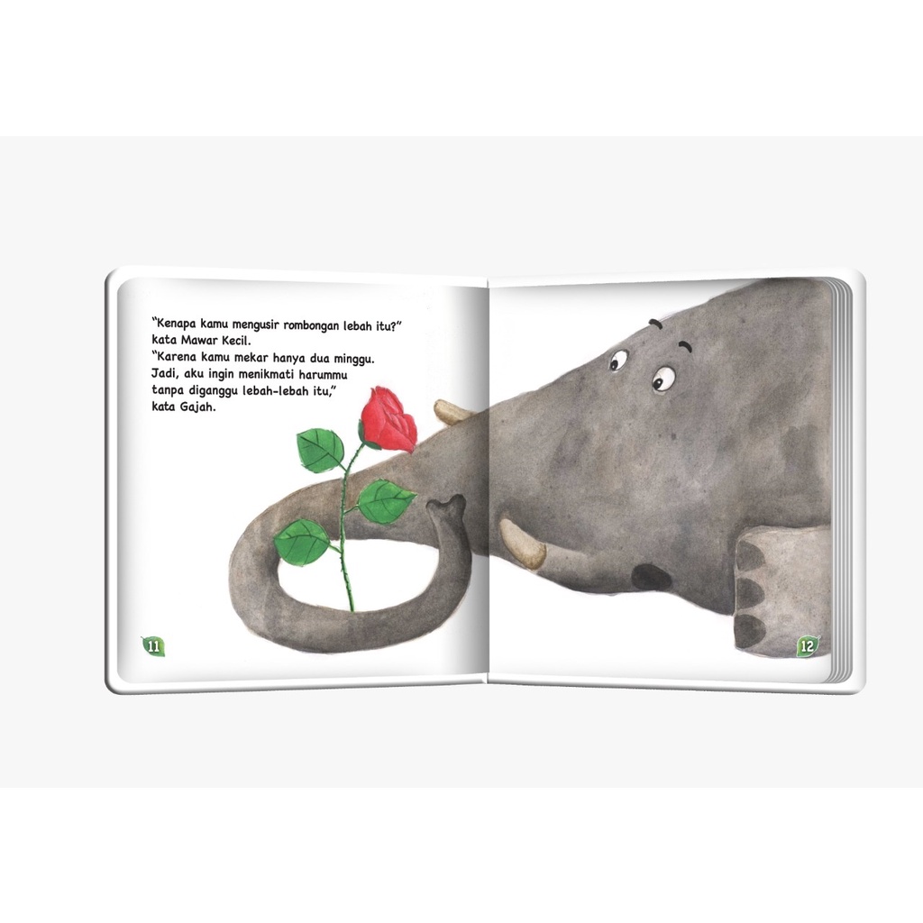 BUKU AKTIVITAS ANAK BALITA BELAJAR DONGENG CERITA GAJAH DAN MAWAR KECIL ANAK TK PAUD BOARD BOOK-2