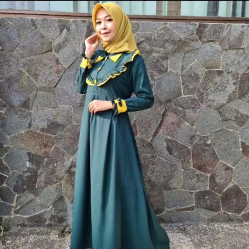 (COD) (HOT PRODUK)  TERMURAH GAMIS KIMMY DEWASA / Gamis Moscrape Premium / Prita maxi/ lilla maxi-3