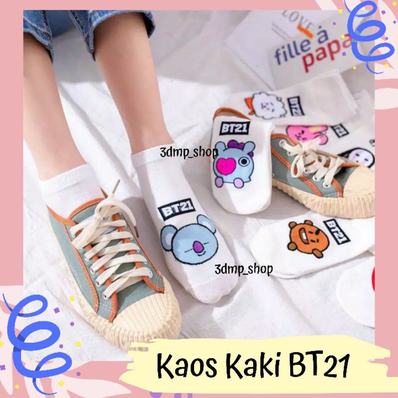 Kaos Kaki BT21 BTS KPOP Tata Koya Shooky Cooky Rj Chimmy