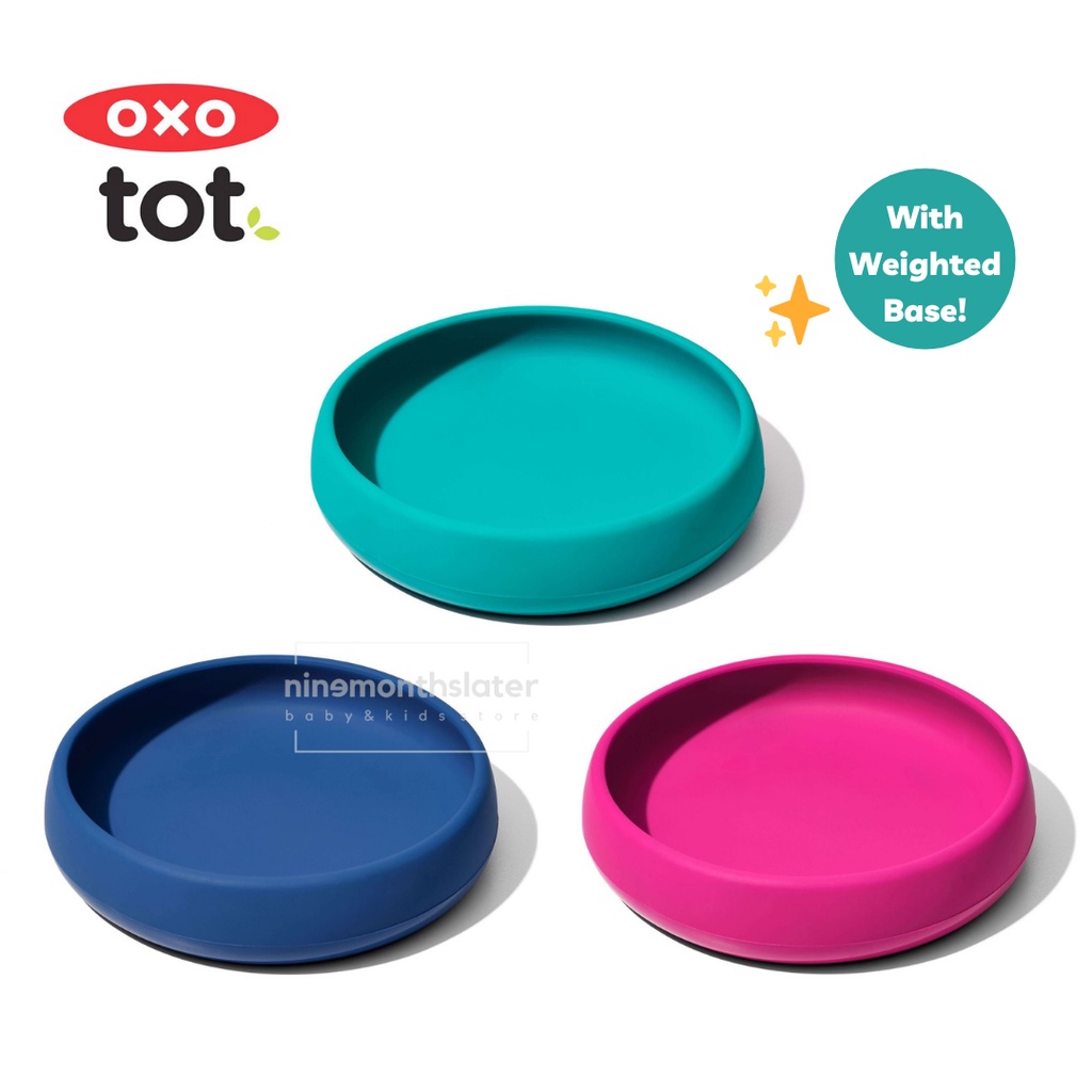 Oxo Tot Silicone Plate - Weighted Base Piring Silikon Anak Bayi Mangkuk Mangkok Tempat Makan Baby Mpasi BLW Training BPA Free Oxotot