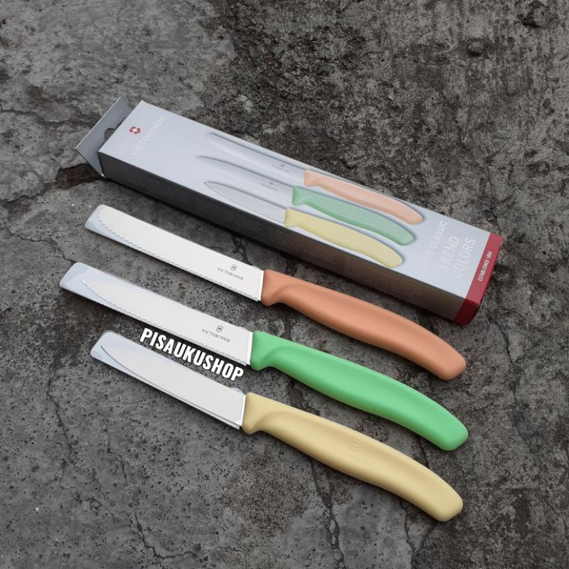 Pisau set Victorinox pengupas warna tren klasik 3 buah 6.7116.34L2