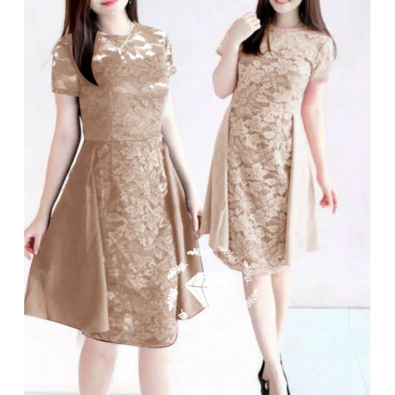 2 UKURAN L DAN XL DRESS ANASTASIA BRUKAT CORNELI FASHION ADA VIDEO REAL PICT MR