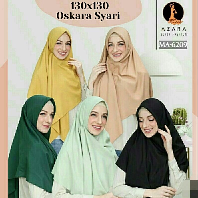 JILBAB SEGIEMPAT OSKARA SYARI LASER CUT BY AZARA Uk. 130 x 130 Cm