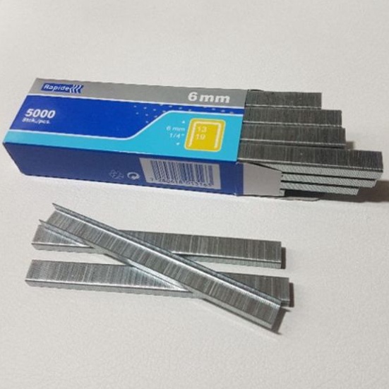 

Isi Staples Tembak Gun Rapide 6mm Jok Motor Sofa Kardus Kayu 13/6 mm Berkualitas Isi 5000pcs