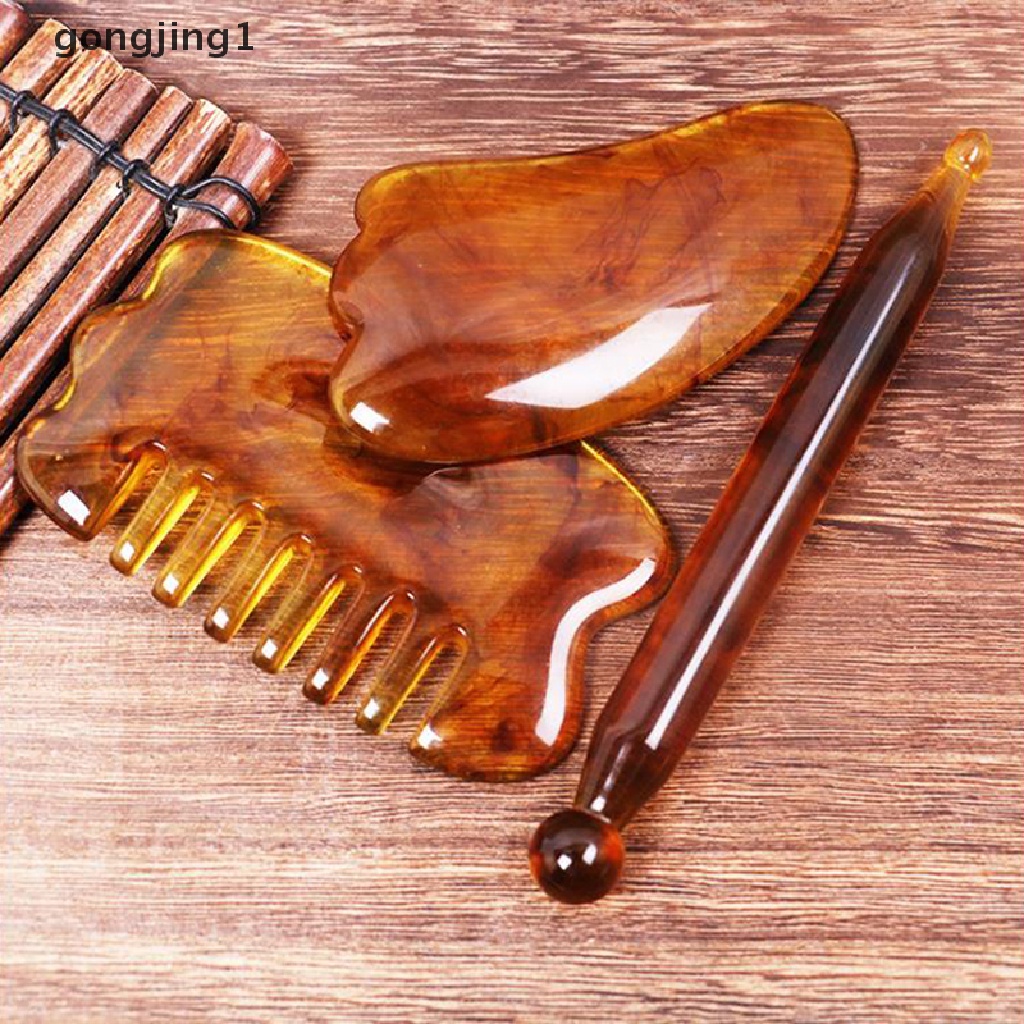 Ggg Alat Pijat Gua Sha Bahan Resin Amber Untuk Kesehatan