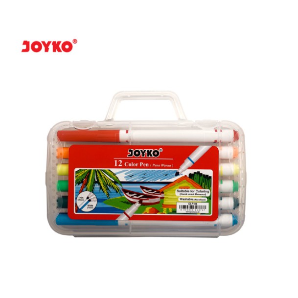

Spidol 12 warna Washable wipe clean joyko CLP 04