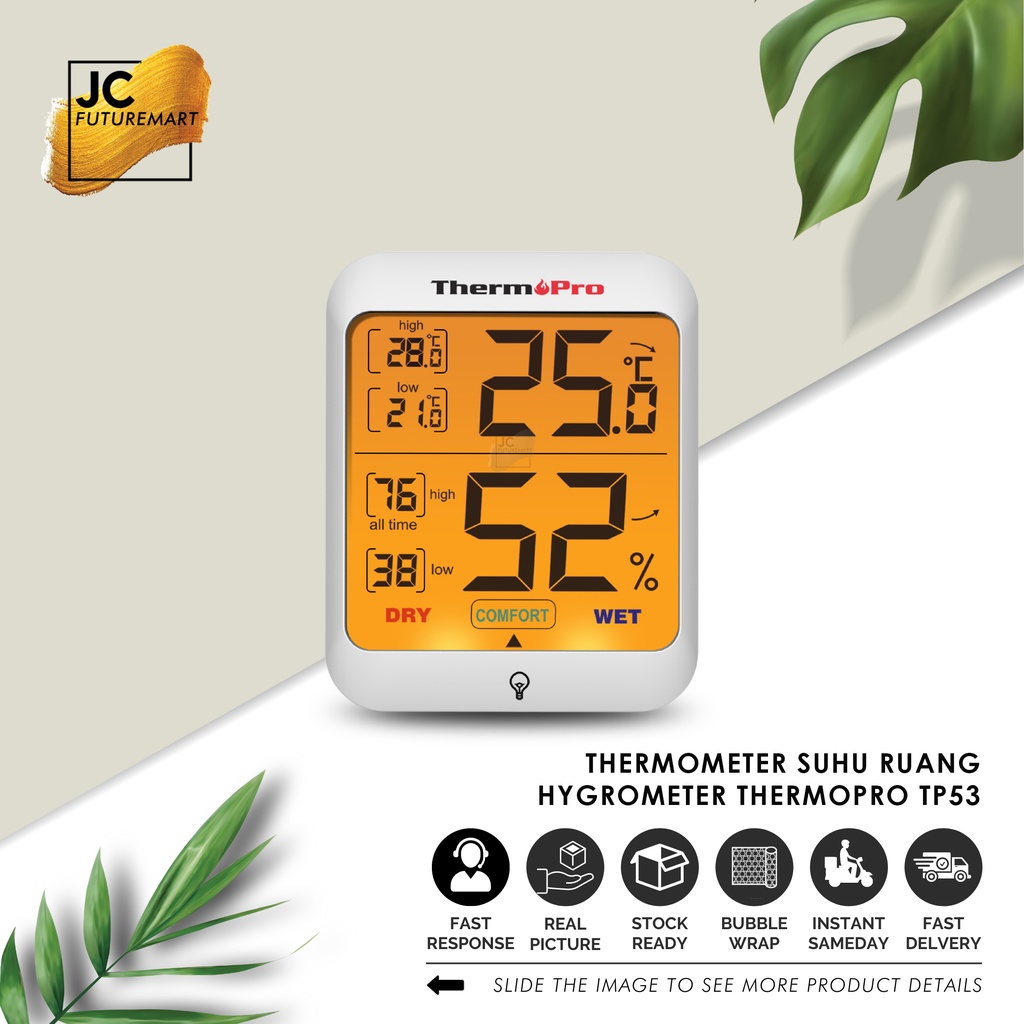 THERMOMETER HYGROMETER HUMIDITY | TERMOMETER SUHU RUANG THERMOPRO TP53