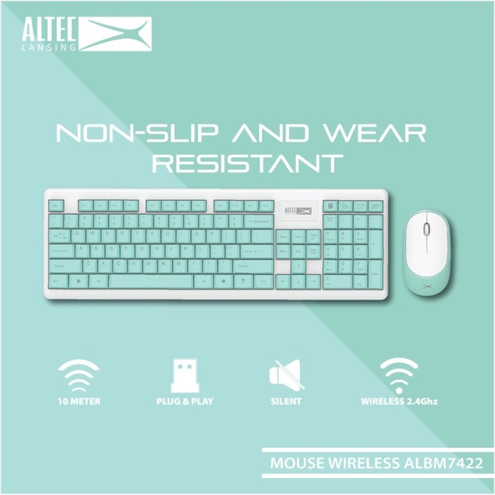 Altec Lansing Bundle Keyboard + Mouse Wireless ALBC6314 Silent