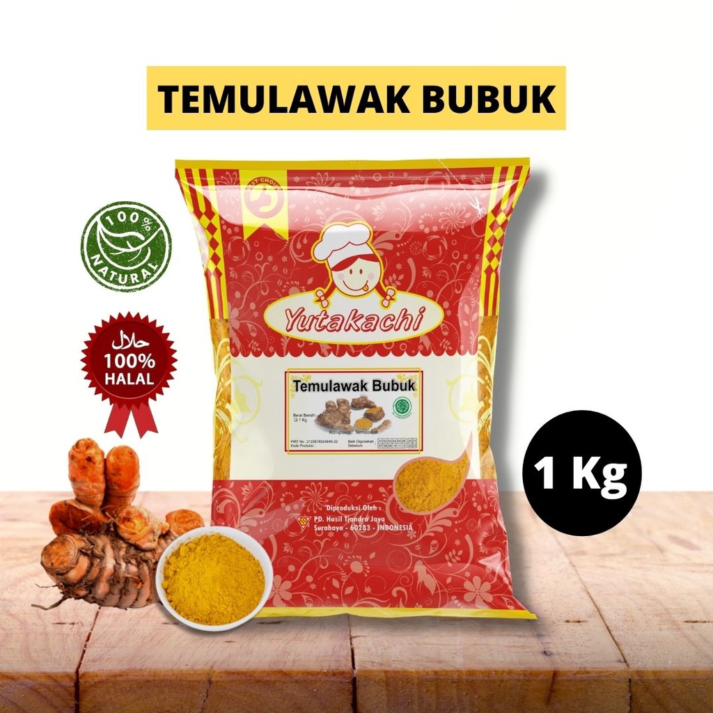 

Temulawak Bubuk Murni 1 Kg Yutakachi / Premium Curcuma Powder / Bumbu Rempah Murni Alami / CV Mitra Tjandra Sukses