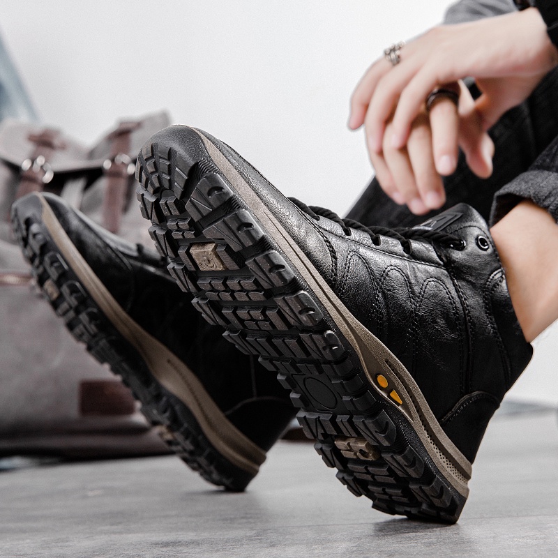 COD Sepatu Pria Mendaki Gunung Hiking Olahraga Nyaman High Top Tali Casual Outdoor Touring Cowok Dewasa 159