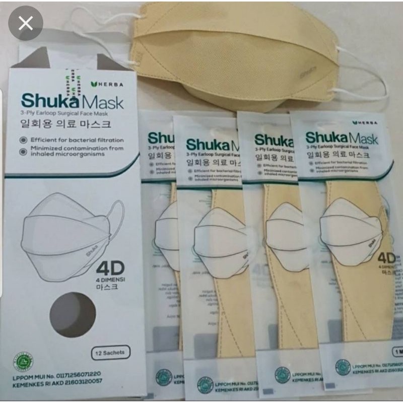 MASKER MEDIS 4D/MASKER SHUKA 4 DIMENSI/SURGICAL MASKER 4D 3 PLY EARLOOP
