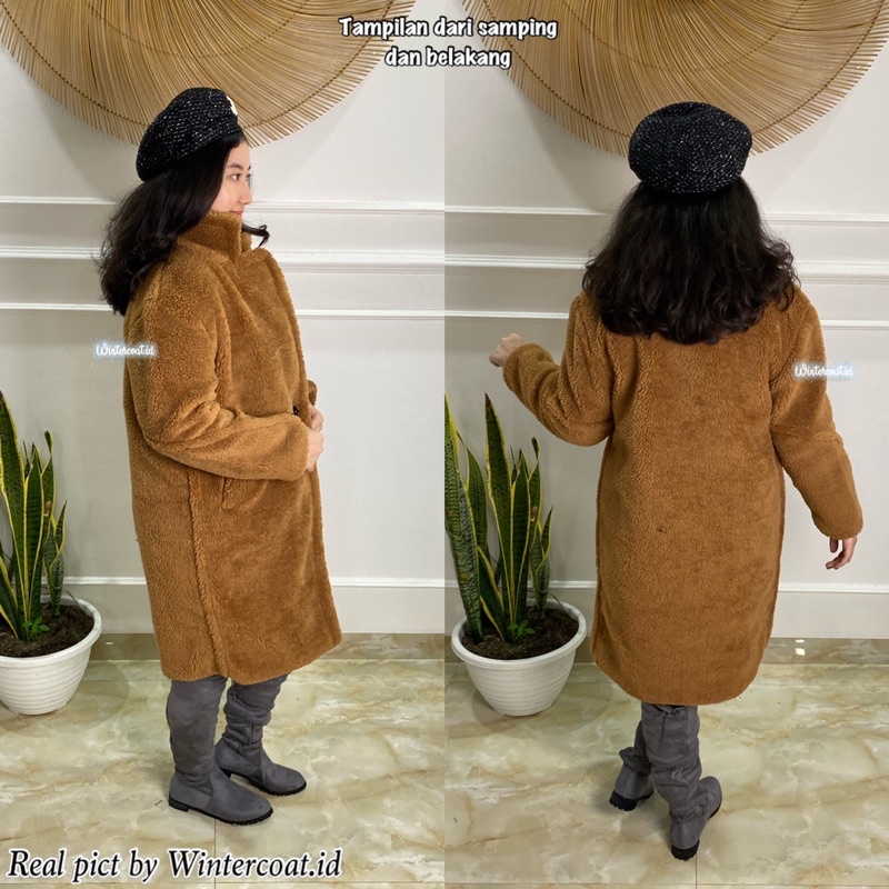 Faux fur coat winter impor mantel wanita musim dingin jaket hangat big size jumbo plus