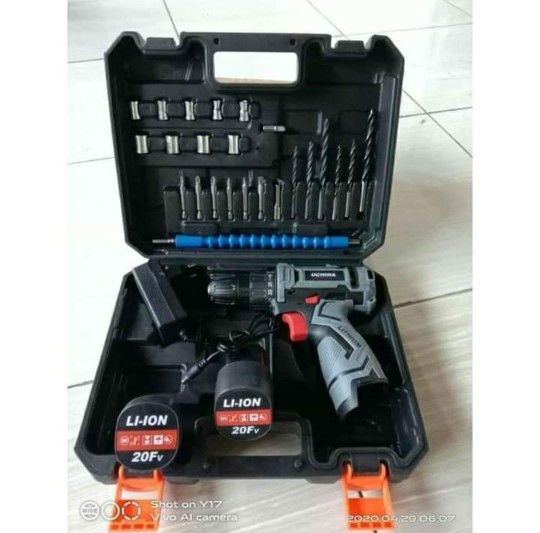 Mesin Bor Cordless 10mm Fullset 25 Torsi Japan Tehnology Promo