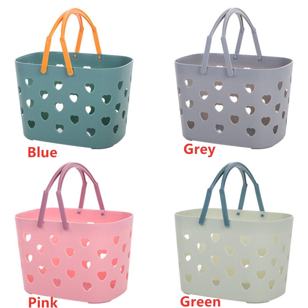 Chookyy Shower Tote Cute Heart Tempat Organizer Mandi Plastik