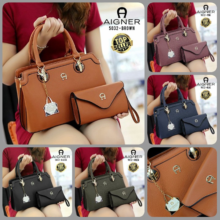 Tas Aigner 2in1 5032  RFV 89  batam impor original fashion branded reseller sale