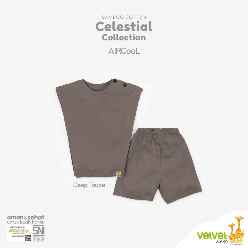 Velvet Celestial Collection Setelan Kutung Sayap + Celana Pendek