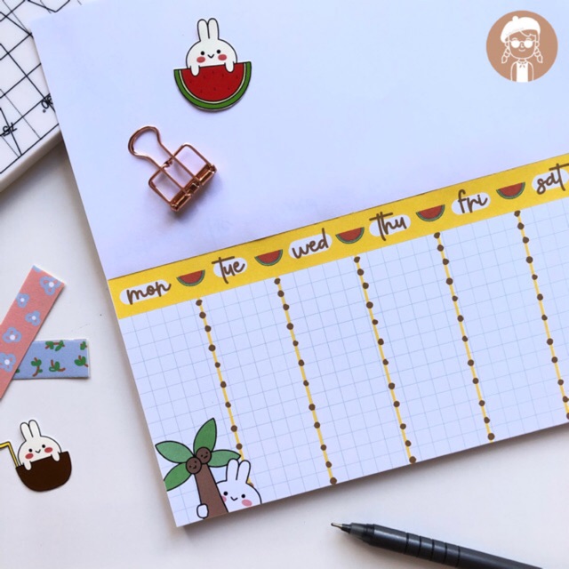 

Planner / Weekly Planner - BunnyPlan by LULUNIA (memopad//planner//memonotes)