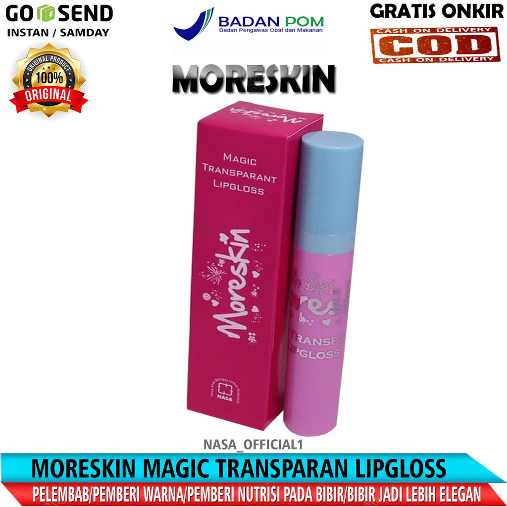 MORESKIN MAGIC TRANSPARAN LIP GLOSS | MORESKIN LIPGLOSS | LGLOSS | PELEMBAB BIBIR | PEWARNA BIBIR | 