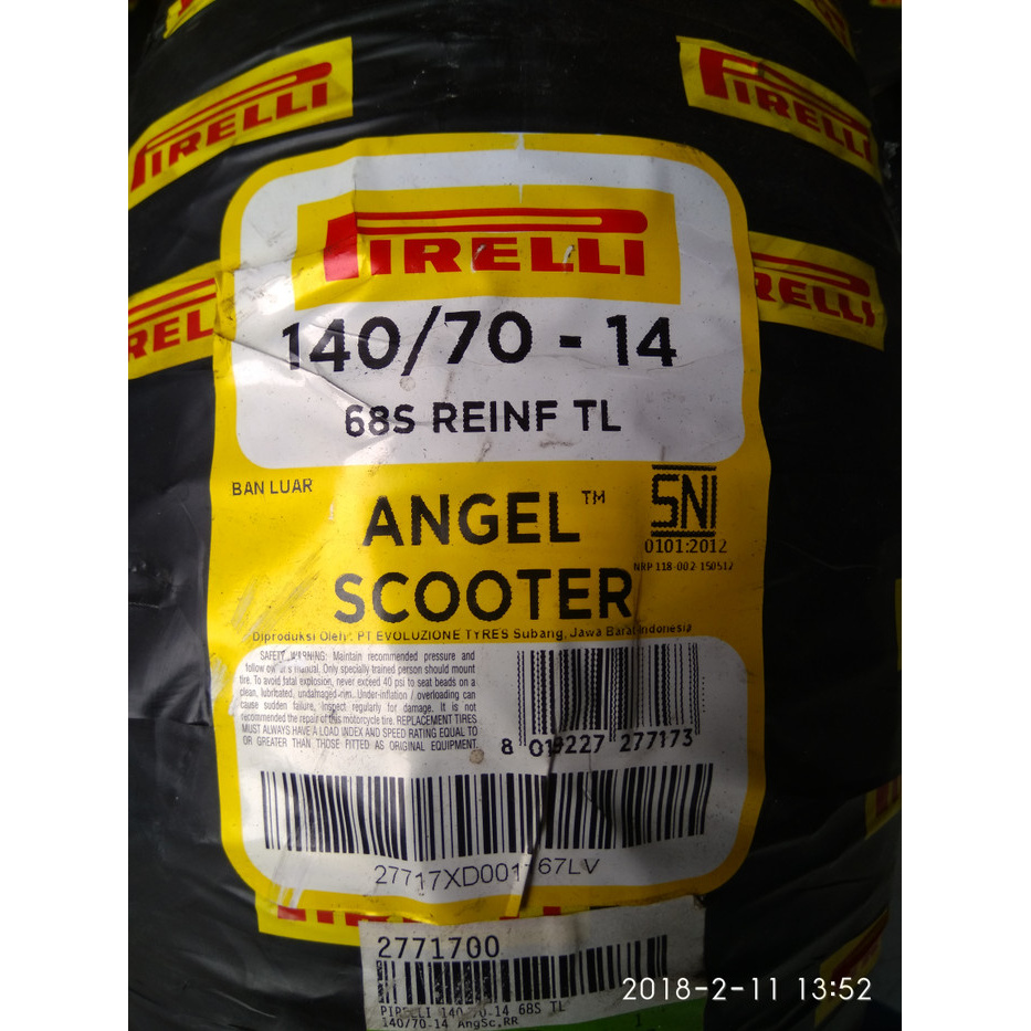 BAN PIRELLI FOR AEROX ANGEL SCOOTER UK 140/70 RING 14 Ori