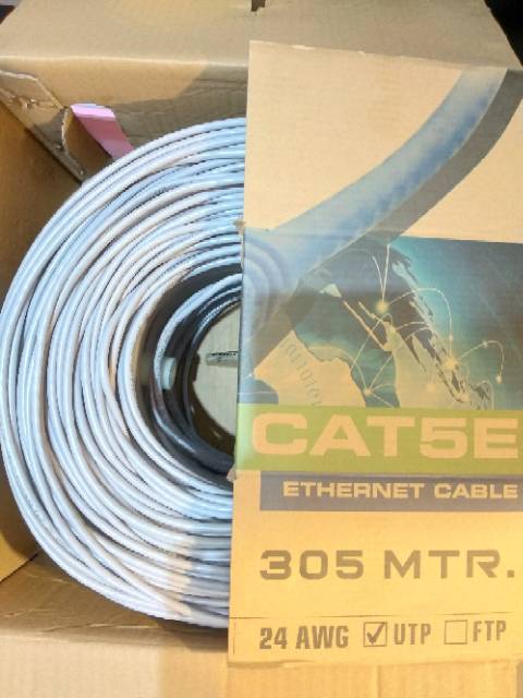 Kabel Lan UTP Cat5E 35 meter siap pakai sudah dicrimping rj45 dan plug booth