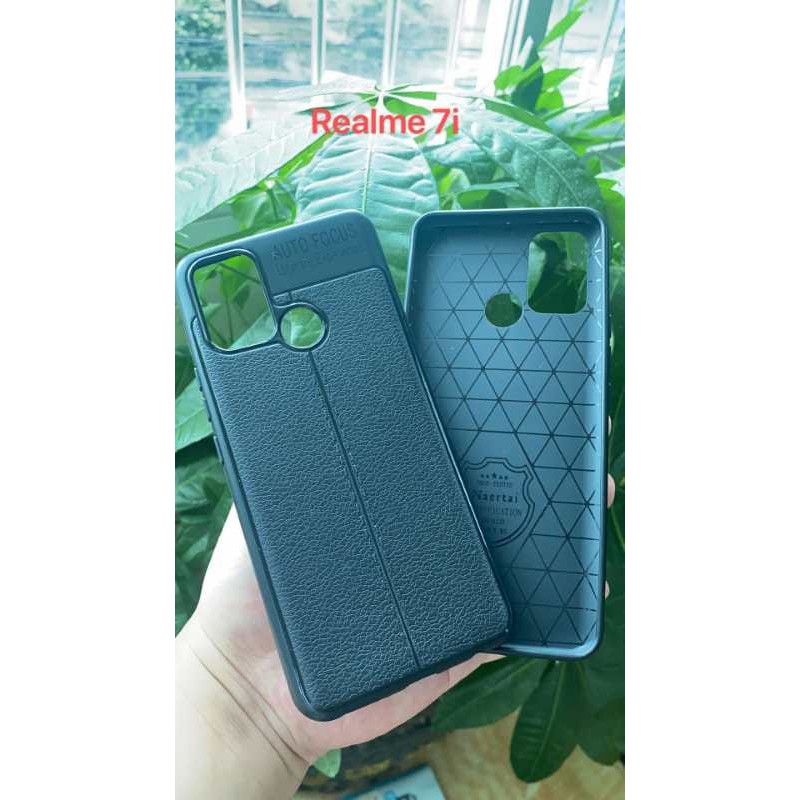 Case Realme 7i C17 C11 Reno4 softcase autofokus leather black cover casing handphone pelindung hp