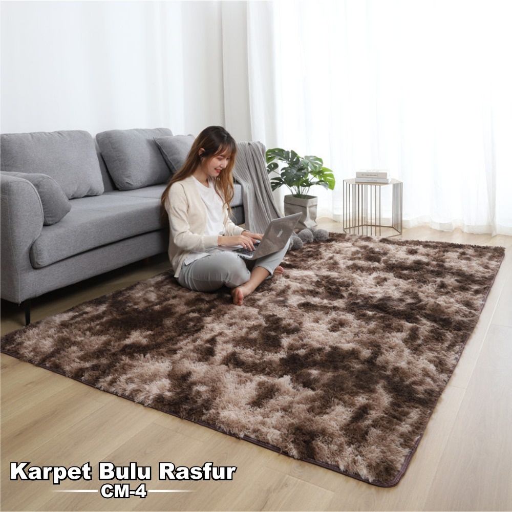 Karpet Bulu Rasfur Karpet Bulu Lembut Dan Nyaman Uk 90X150CM &amp; 120X180CM Karpet Murah Karpet Anti Slip